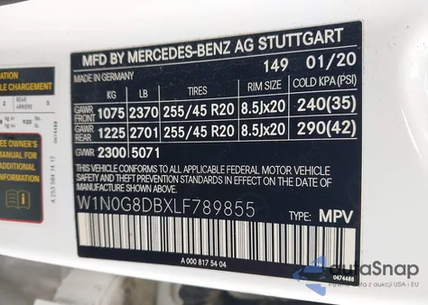 2020 Mercedes-Benz Glc 300 z USA, uszkodzony, nr VIN W1N0G8DBXLF789855